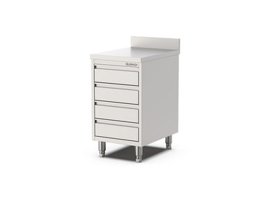RVS Horeca Werkbank met 4 laden | Opstaande rand | 600x700x900mm