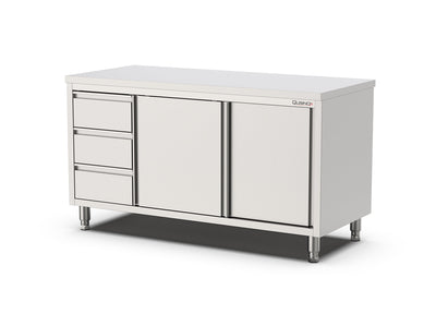 Werkbank met Schuifdeuren | 3 Laden Links | 1500x700x900(h)mm