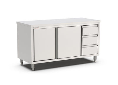 Werkbank met Schuifdeuren | 3 Laden Rechts | 1400x700x900(h)mm
