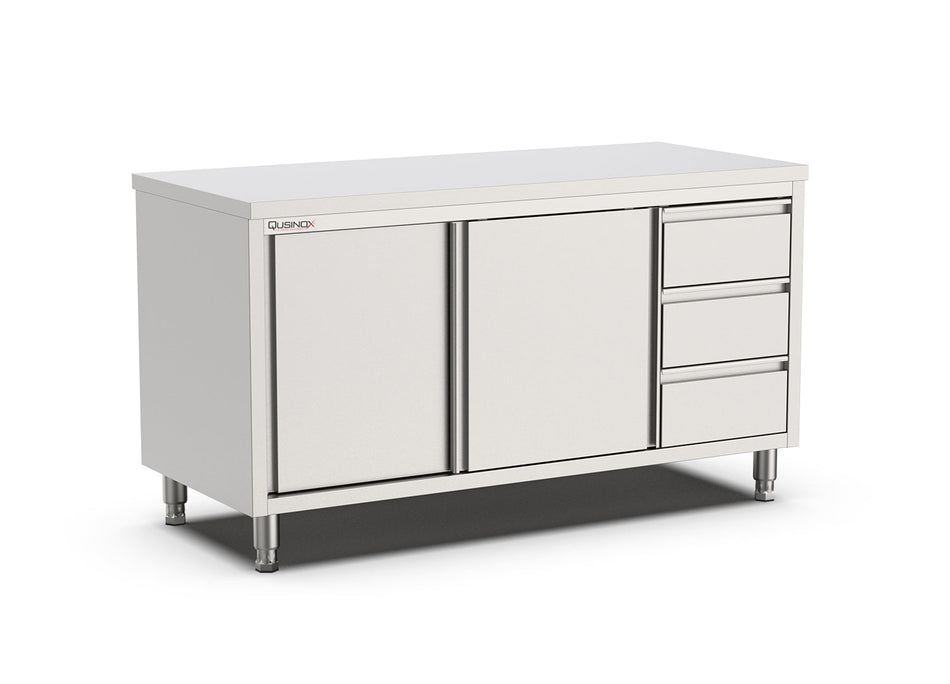 Werkbank met Schuifdeuren | 3 Laden Rechts | 2000x700x900(h)mm