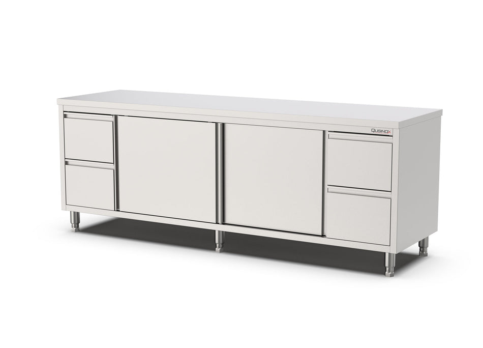 Werkbank met Schuifdeuren | 4 laden 2 links 2 rechts | 2400x700x900(h)