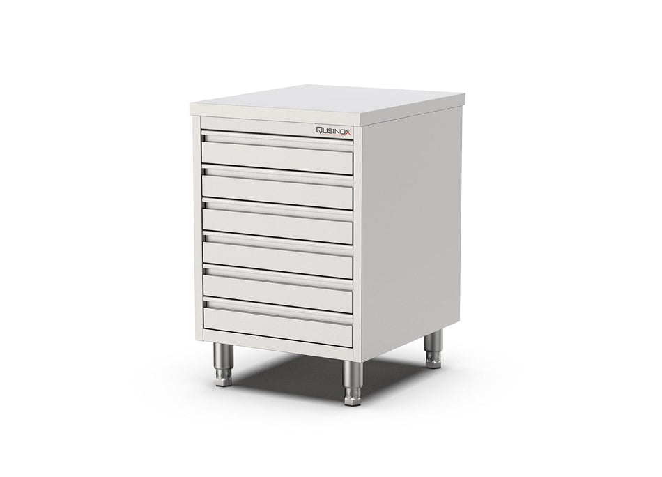 RVS Horeca Werkbank met 6 laden | 600x700x900mm
