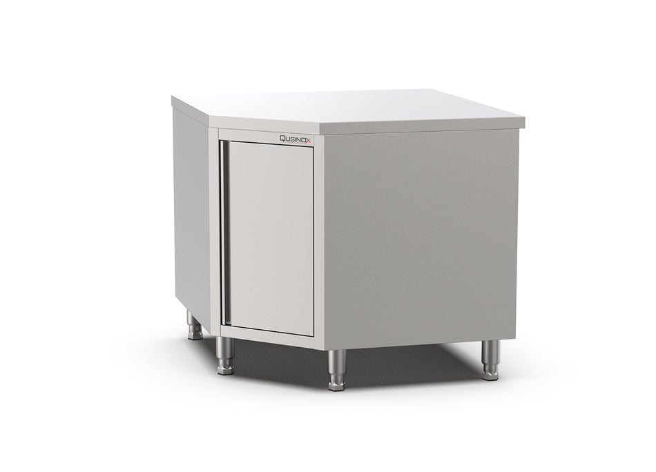 Qusinox | RVS Horeca Hoek Werkbank met Draaideur | 1000x700x900mm