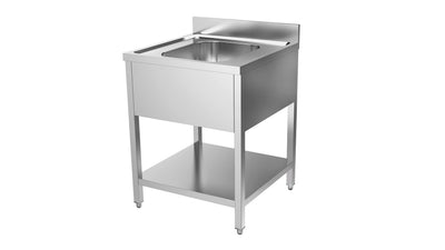 RVS Spoeltafel met bodemschap | Demontabel | Opstaande rand | 700x700x900(h)mm