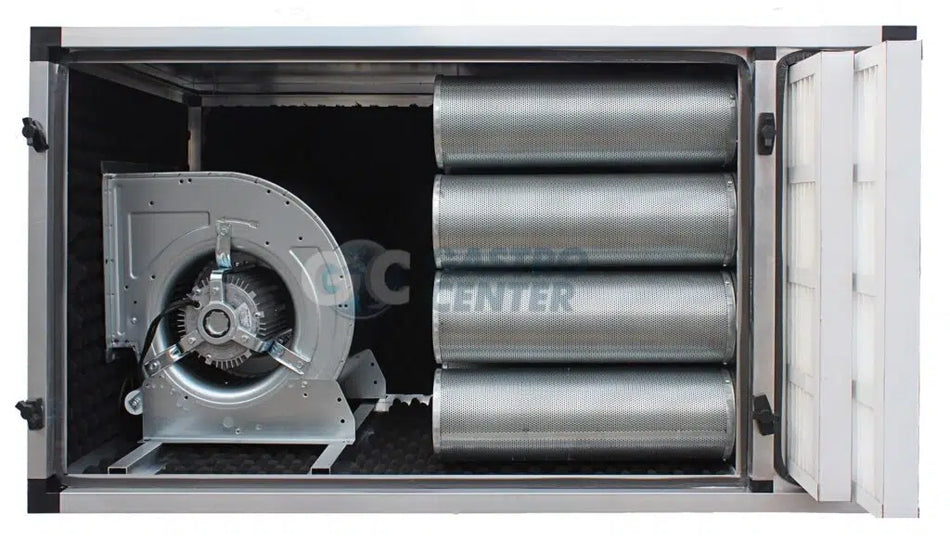 Geurfilterkast Compact | 3250 m3/h | 230v | 10 carbon filters met voorfilters